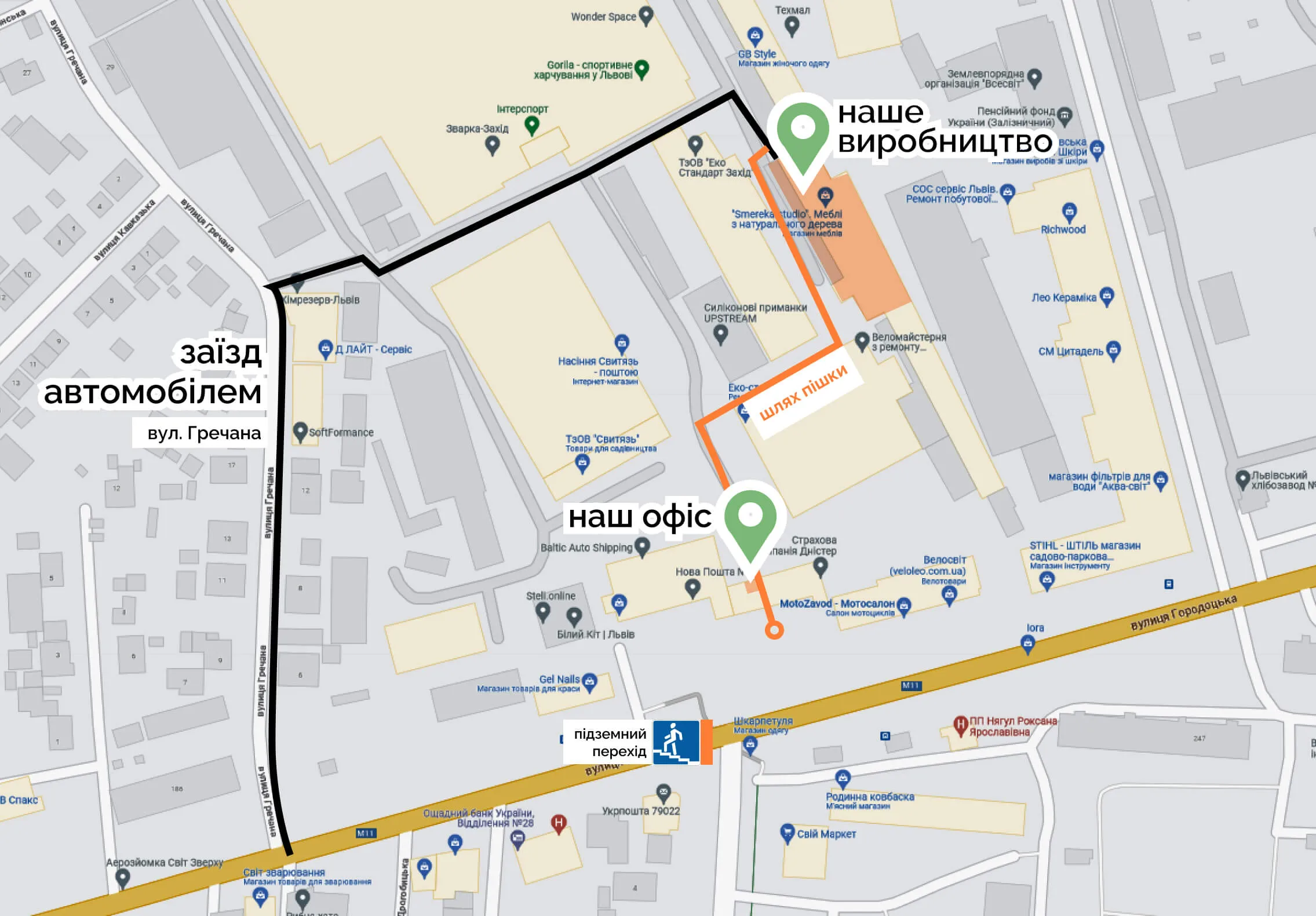 Google map screen about how you can find our office and production factory